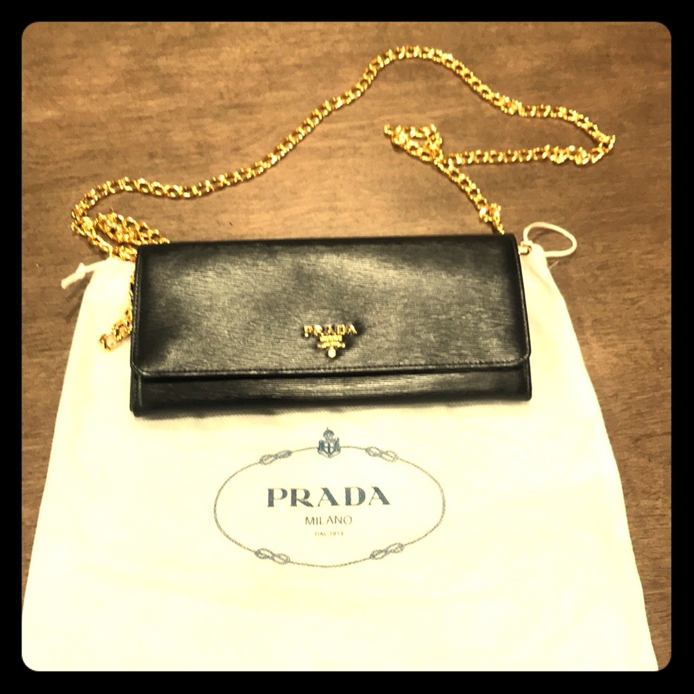 Prada leather wallet clutch
